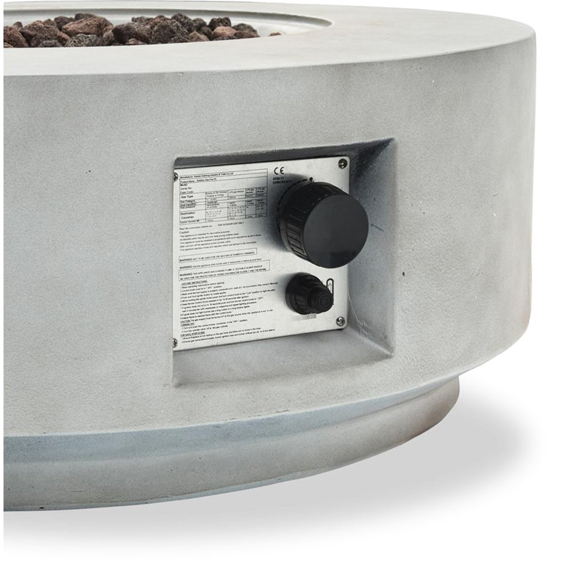 Fire Pit Table, Concrete, Grey - 50000Btu, Outdoor Ambiance Table Concrete Warm And Inviting