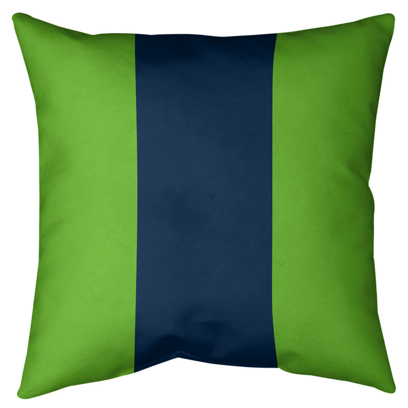 Housse de coussin , 14 po x 14 po, Vert / Bleu, Sergé de coton