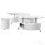 Ensemble de table basse et tabourets 3 pièces blanc ultrabrillant
