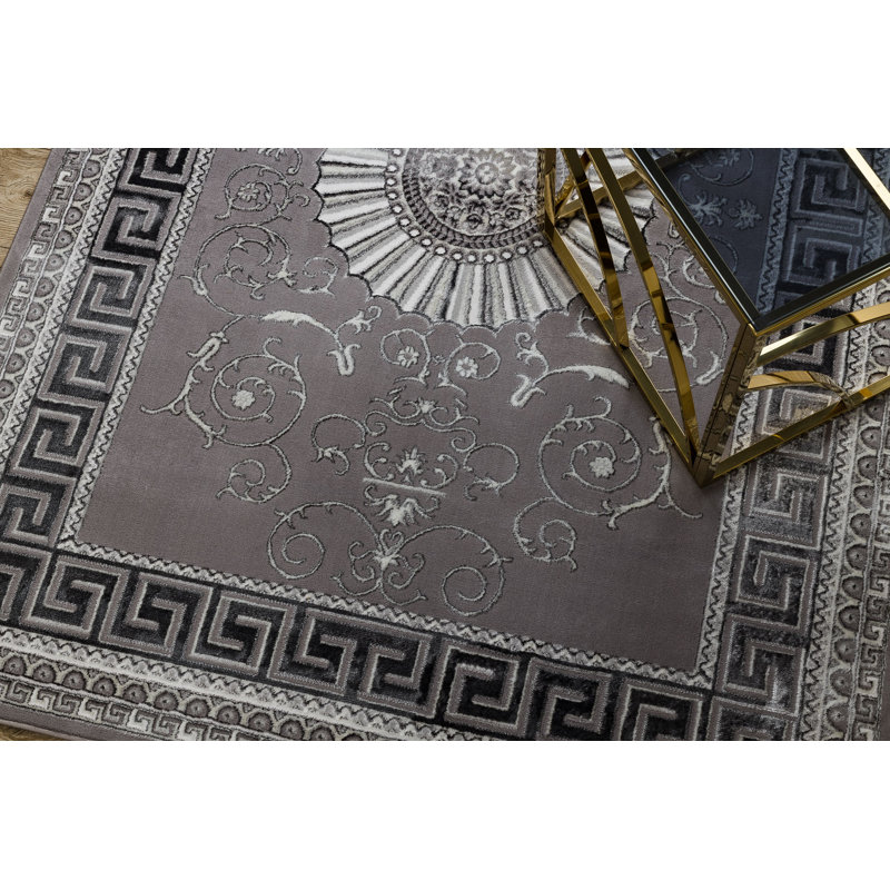 Oriental Area Rug, Grey/Brown/Blue, Rectangle 80 x 150cm