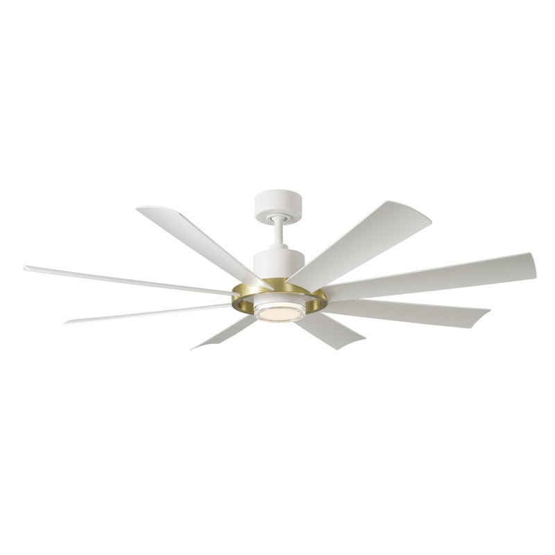 Aura 8 - Blade Indoor/Outdoor Smart Ceiling Fan with Adjustable CCT 2700K-3000K-4000K-5000K LED Light Kit and Remote Control Included, Works With Alexa and iOS or Android App
