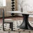4 - Person White + Black Rectangular Sintered Stone Tabletop Dining Table Set-112505212