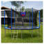 Trampoline d'extérieur 15 pi avec panier de basketball, filet et échelle - Structure en acier galvanisé robuste (bleu)