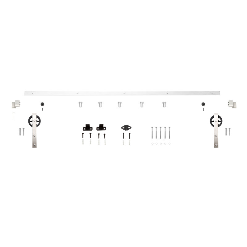 Ensemble de quincaillerie de porte de grange simple standard standard, Acier inoxydable, 78 po