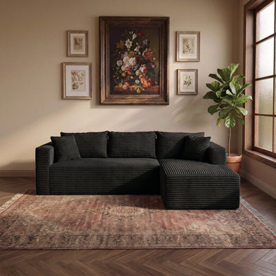 Canapé d'angle modulaire moderne en forme de L de 267 cm (105 pouces) avec méridienne, poche latérale et canapé-lit convertible