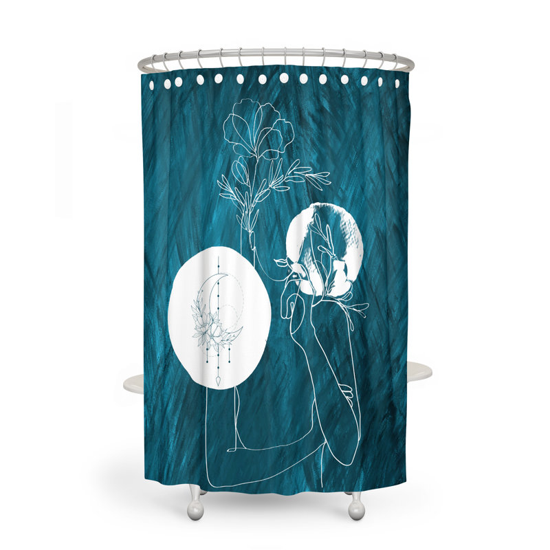Rideau de douche 1 pièce + crochets, H 83 po x l 70 po