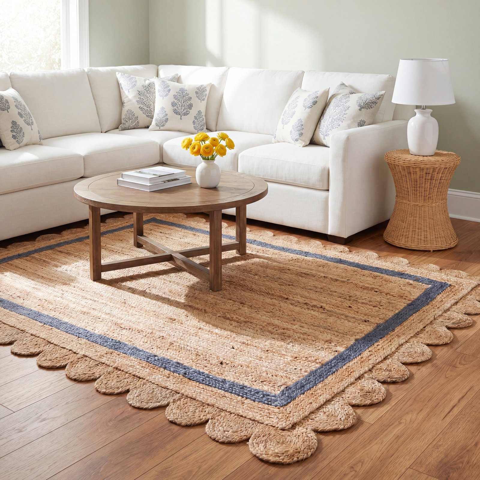Inaki Hand-Woven Geometric Jute Rug, Rectangle 6' x 9'