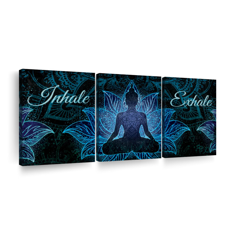 " Inhale Exhale Zen X " 3 - Pieces, 39" H x 80" W x 1.25" D