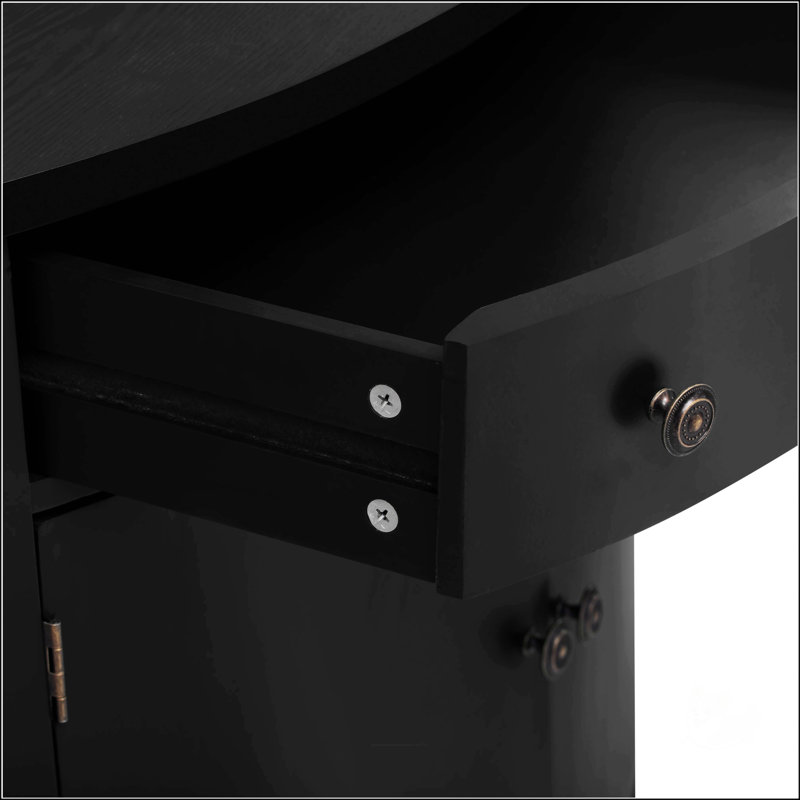 Curved Design Storage Cabinet,Console Table,Sofa Table,Entry Table, Black