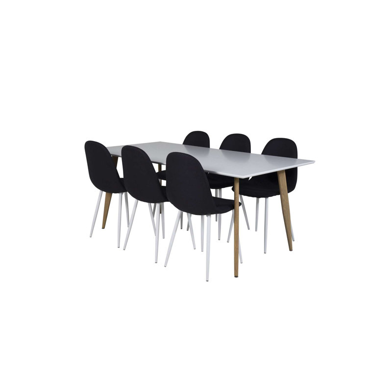 Carncome 6 - Person Dining Set, Black/White