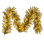 9' x 14" Gold Tinsel Artificial Garland with Warm White LED Lights.