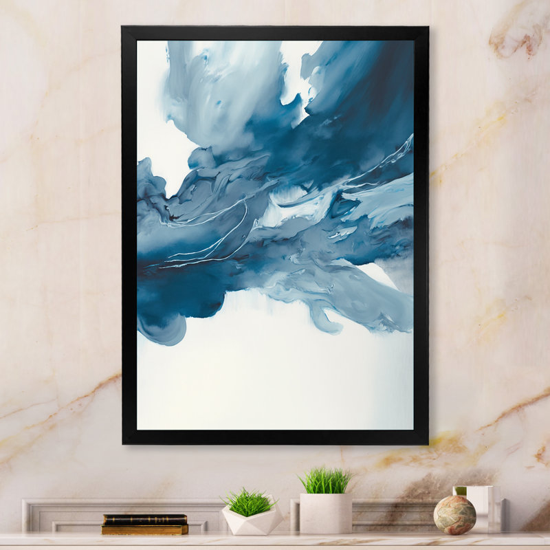 «Imperial Blue Solitude VI», reproduction sur toile, Impression noire sur toile encadrée, L 12 po x H 20 po
