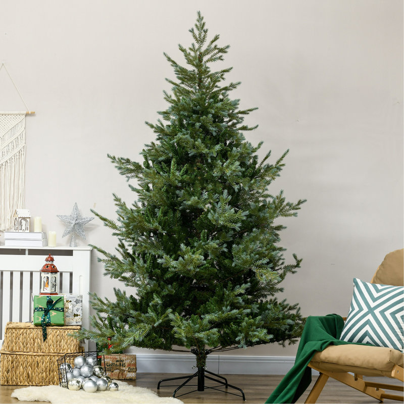 7.5Ft Artificial Christmas Tree Holiday Décor With 1288 Branches, Auto Open, Steel Base, Wide Shape, Easy-To-Shape Branches