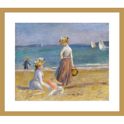 «Chiffres sur la plage» par Pierre-Auguste Renoir - Impression giclée encadrée