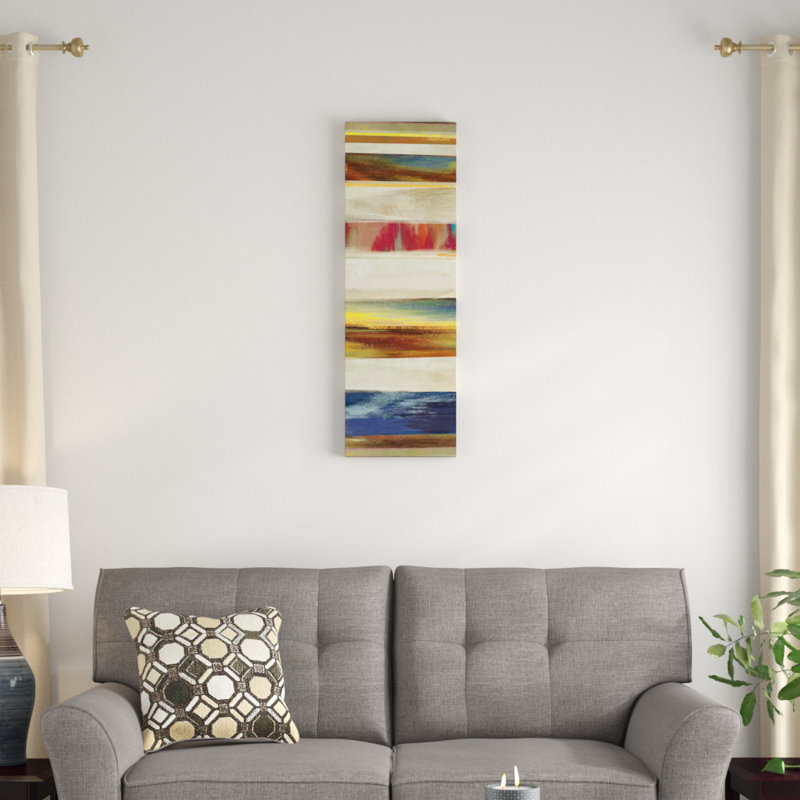 Composition, impression sur toile enroulée, H 36 po x l 12 po x P 1,5 po, Cadre noir