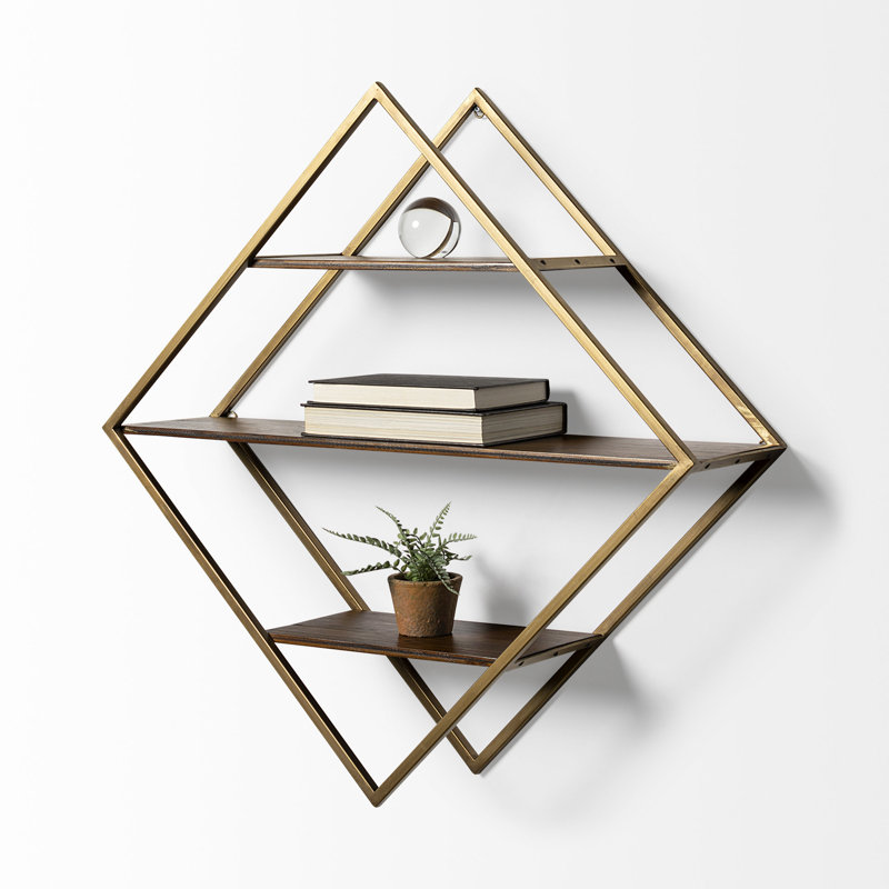 3 Piece Diamond Wood Accent Shelf