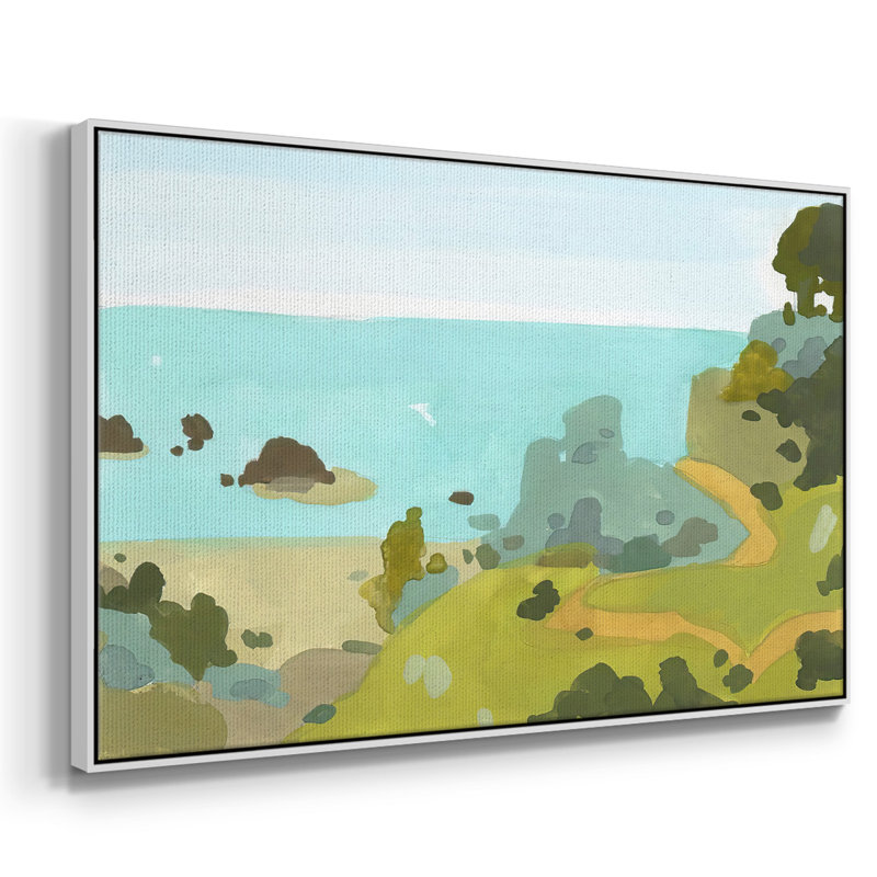 Coastal Inlet III, peinture sur toile encadrée, Cadre blanc, H 27 po x l 41 po x P 2 po