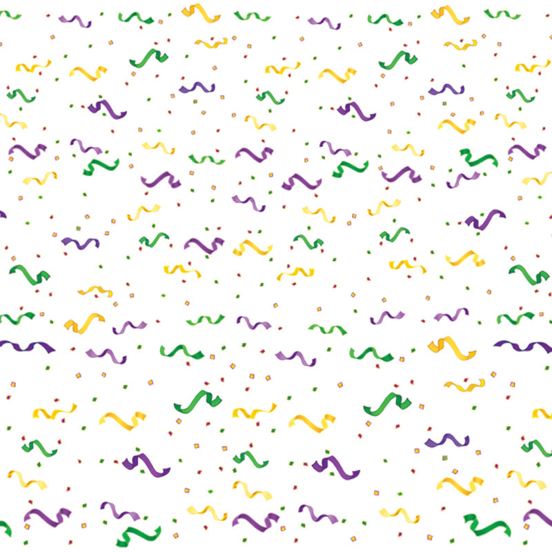 Confetti Mardi Gras et bordure serpentine