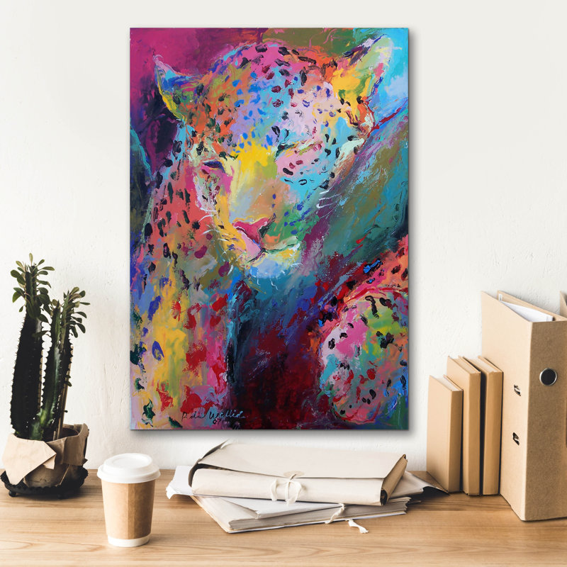 «Leopard 3» par Richard Wallich, art mural sur toile, 18 po x 26 po