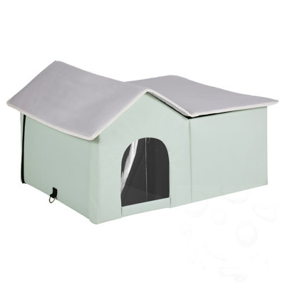 Maison de chat pliable avec coussin chauffant