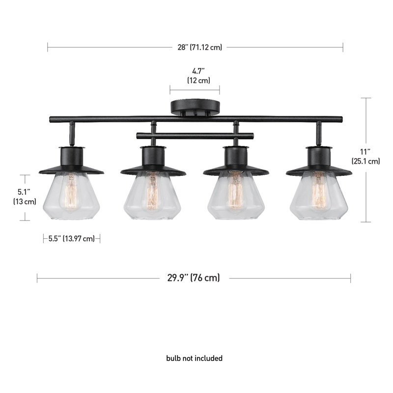 Raziya 29 in. 4 -Light Fixed Track Kit with and