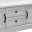 Banc de rangement avec 2 tiroirs et 2 armoires, banc à chaussures avec coussin amovible pour le salon, vestibule (gris délavé)-130150987