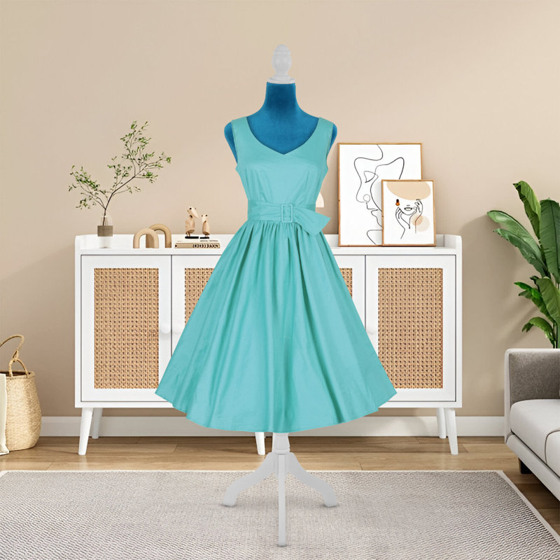 Mannequin de mannequin de corps féminin avec mannequin 49,6-63,4 pouces à hauteur de trépied réglable en bois