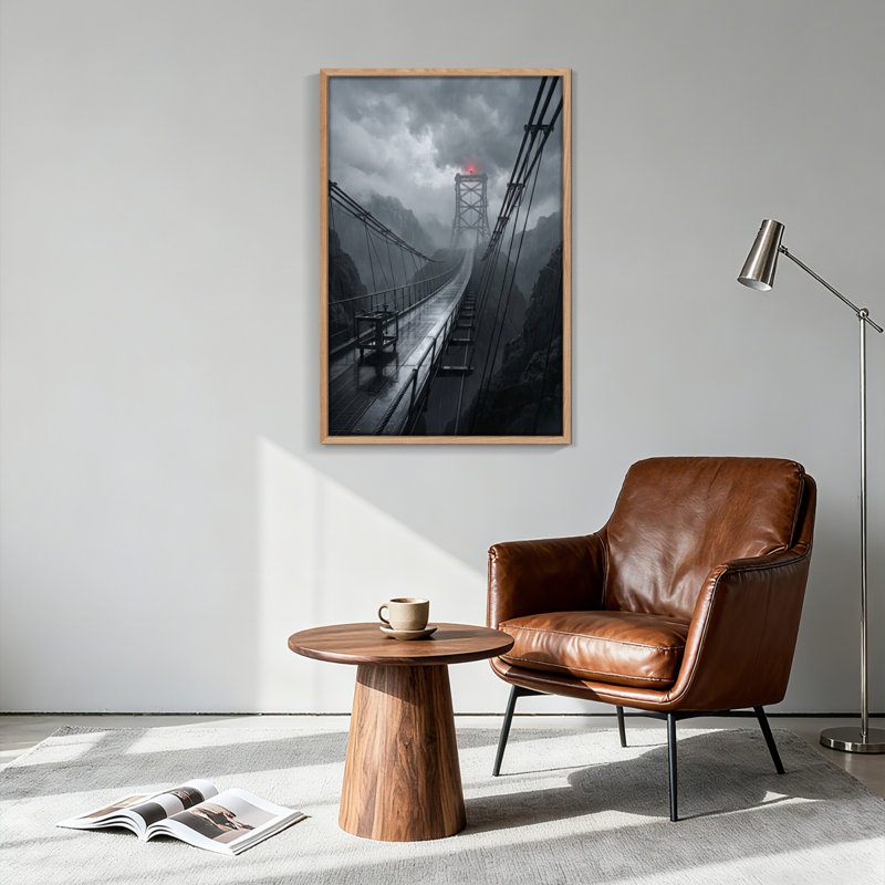 Misty Bridge, reproduction d'art sur toile, ensemble de 1, Naturel, H 48 po x l 36 po