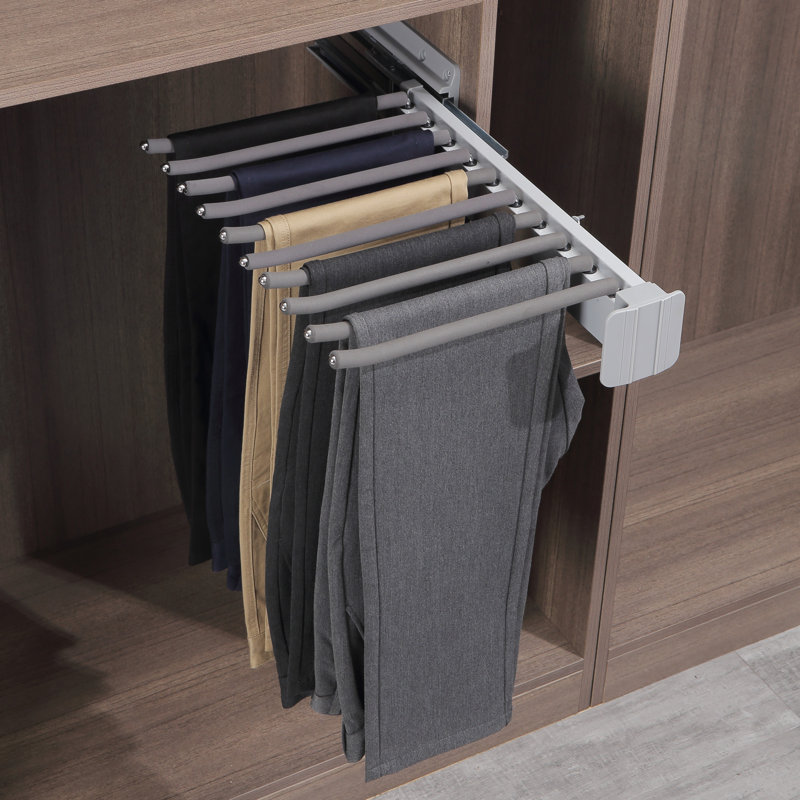 Metal Wardrobe Pants Rack, Gris