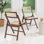 Chaises pliantes sans accoudoirs en teck Theo Mid-Century