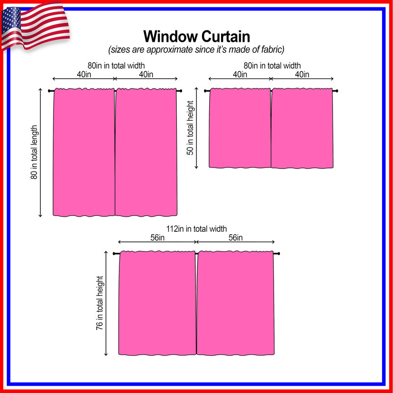 Rideaux de fenêtre unis à fond rose uni transparent et obscurcissant - 2 panneaux, Obscurcissement de chambre