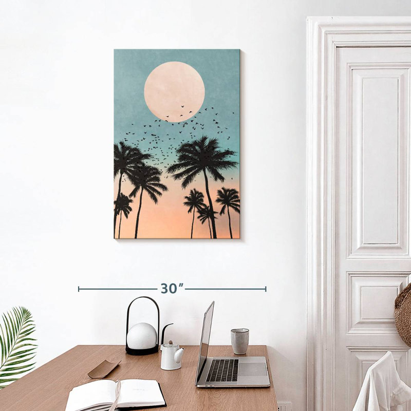 Harnek Palm Tree Sunrise, H 30 po x l 20 po