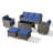 6 Pieces Outdoor Furniture With Patio Chairs,Outdoor 3-Seater Sofa, Ottoman, Coffee Table For Garden, Terrace, Porch, Balconies, Lawns-603186315-603186312