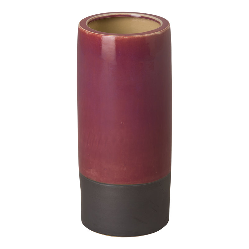 Ehling Handmade Ceramic Pot Planter, Red/Black