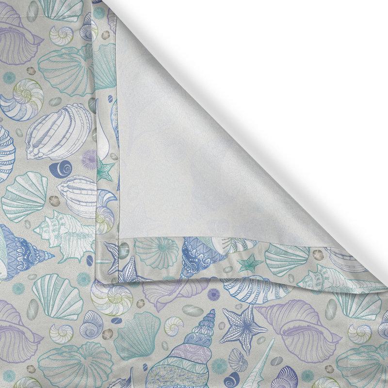 Rustic curtain, seaurchind starfish, multi -colored