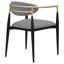 Chaise rembourrée avec accoudoirs (ensemble de 2)
