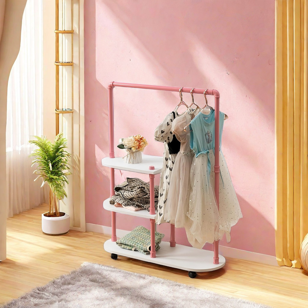 Latitude Run® Kids Dress Up Rack, Child Garment Racks, Kids Clothing ...