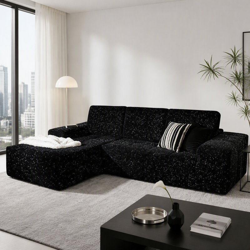 Cloud Modular Sectional Sofa with Convertible Bed and No-Assembly Design