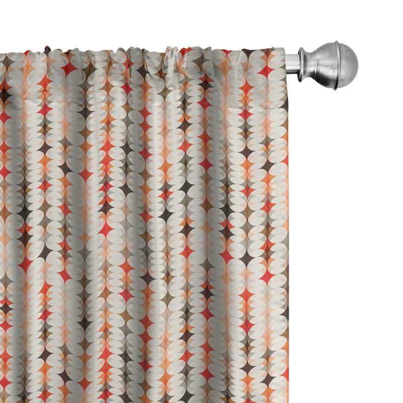 Geometric Semi-Sheer Rod Pocket Curtain Panels, 28" x 63"