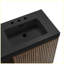 Meuble-lavabo autoportant en noyer de 60 po avec lavabo double 60 po, armoire de salle de bain moderne avec 3 trous de robinet et double cuve noire-129231769