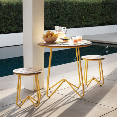 Ferrari 2 - Person Metal Patio Dining Set with Round Table