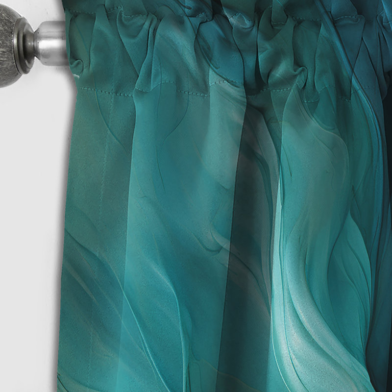 Turquoise Tranquility V - rideau occultant nature paysages abstraits - 1 panneau, L 52 po x L 120 po