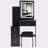 29.2" Small Size Left Bedside Cabinet Vanity Table + Cushioned Stool, Large Sliding, Touch Control, Tri-Color Switching, Brightness Adjust LED Mirror, High Capacity Storage, Suitable For Small Space-160305596