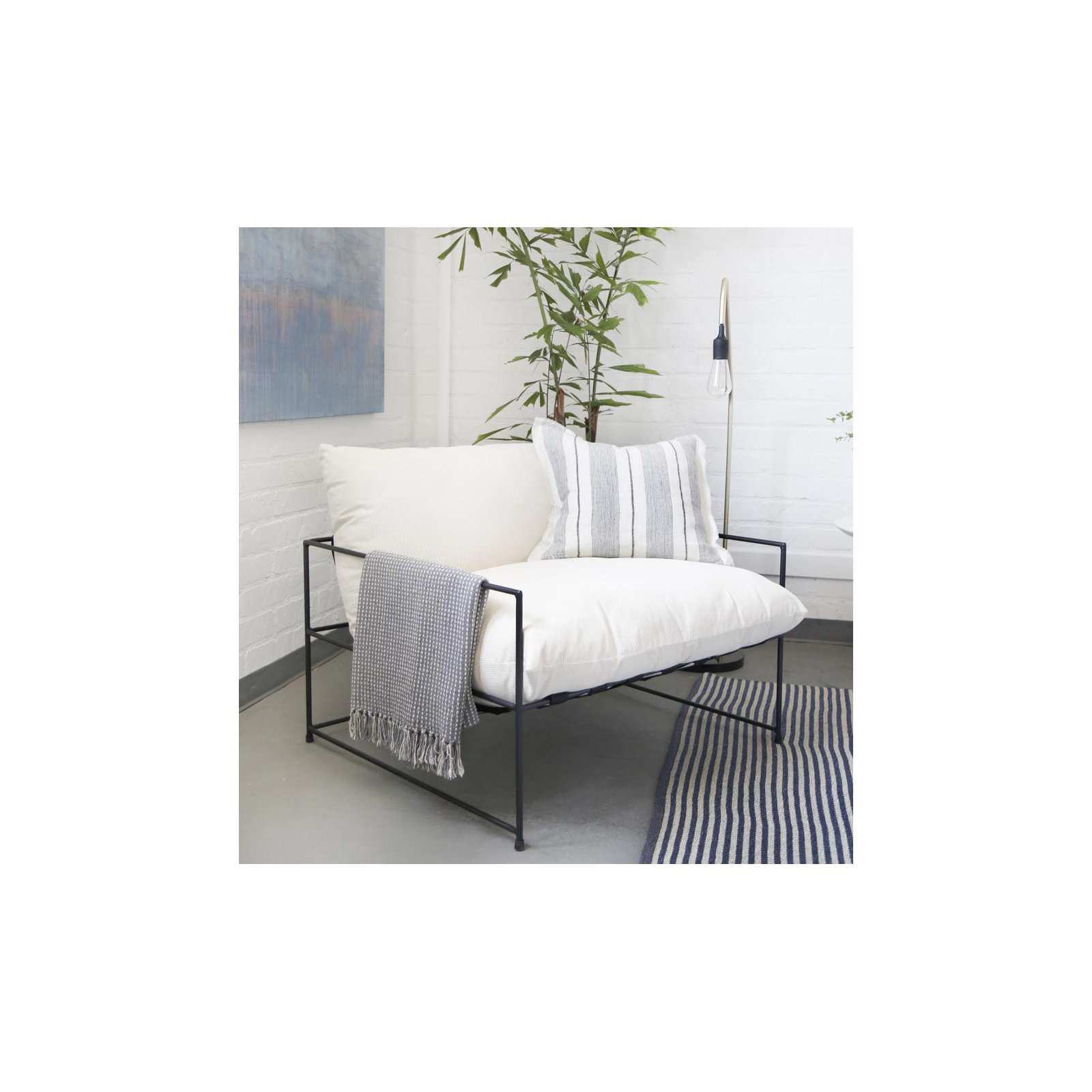 Laguna Striped Throw Pillow, Gray/Charcoal