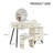 Abraam Make Up Vanity Set Dressing Tabl with Upholstered Stool and Round LED Variable Light Mirror