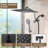 12-inch Dual Showerhead with 12- setting Handheld Showerhead and 59-inch Shower Hose, Matte Black-122061883