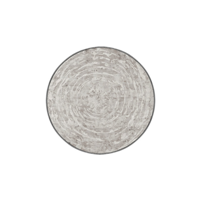 Tapis gris lavable à la machine, Rond 4 pi
