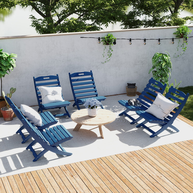 Ensemble de 2 chaises Adirondack pliantes pour l'extérieur (ensemble de 2), Bleu