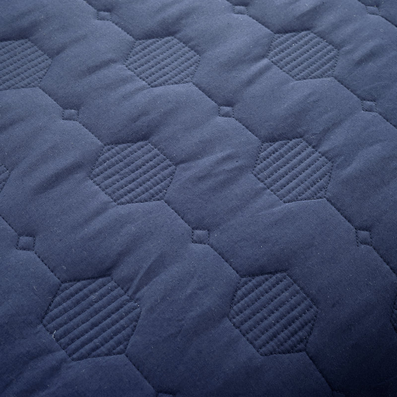 Navy 100% Cotton 3 Piece Quilt Set