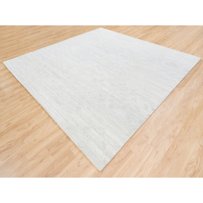 Tapis carré ivoire en laine naturelle nouée à la main de style moderne noué à la main 10 pi x 10 pi gris 4A9E676EC27C416991FC27FE15ECCC2D